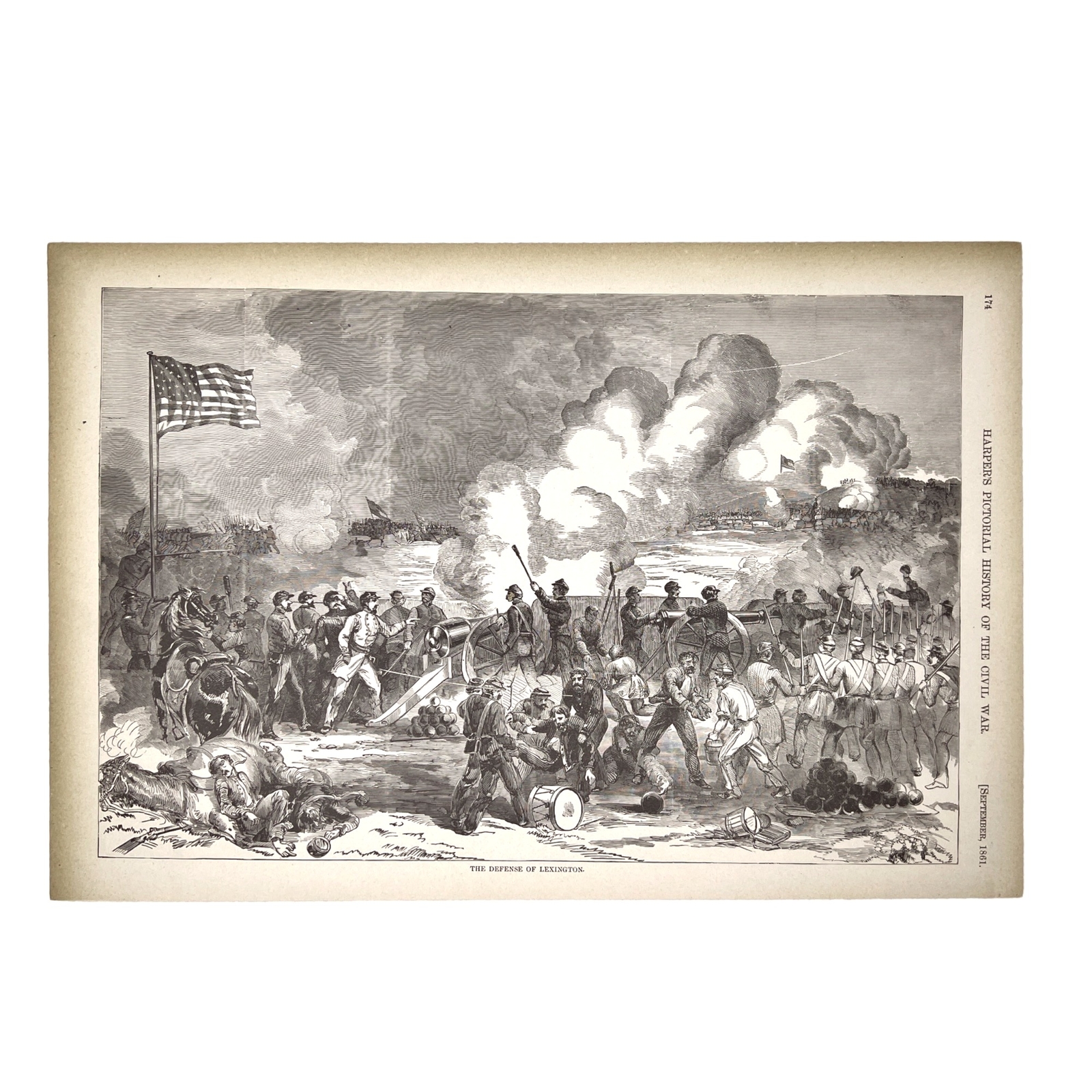 1894 Original Print - Harper\'s Civil War - The Defense of Lexington 1894 Original Print - Harper\'s Civil War - The Defense of Lexington