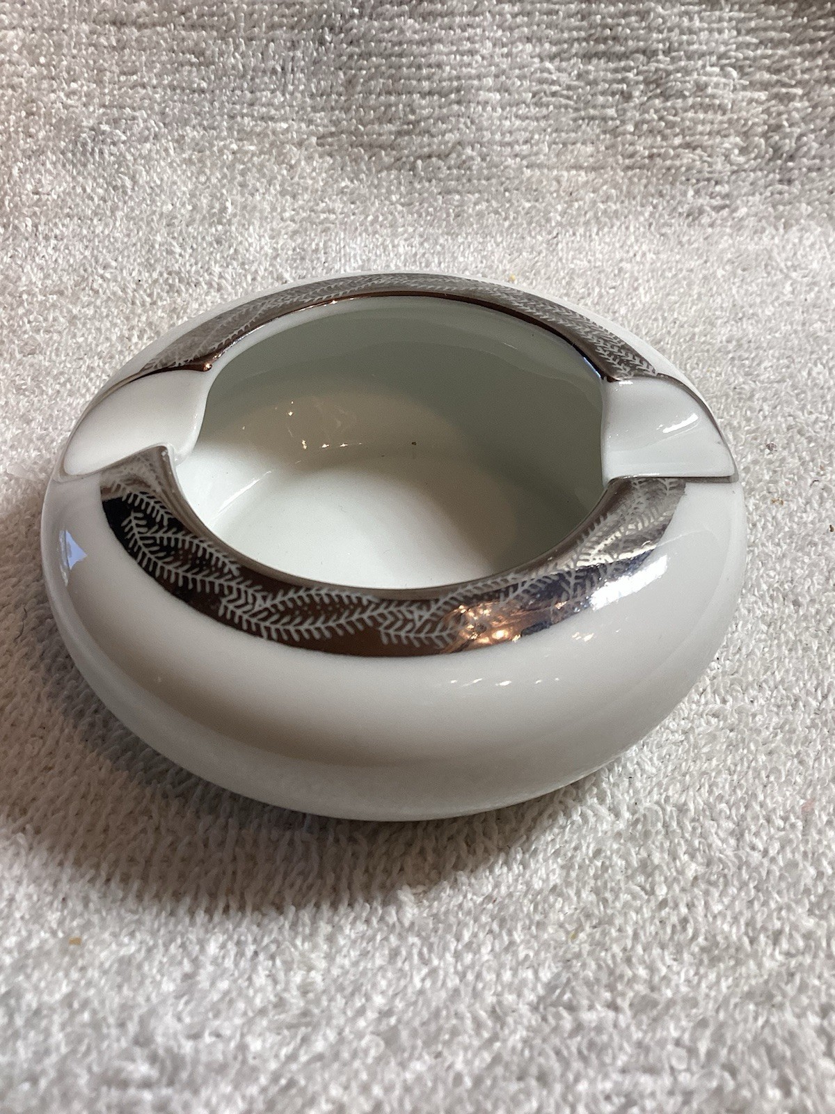 Vintage Fukagawa Arita “ Silver Lichen “ Porcelain Single Ashtrays 5 Each 3 Inch