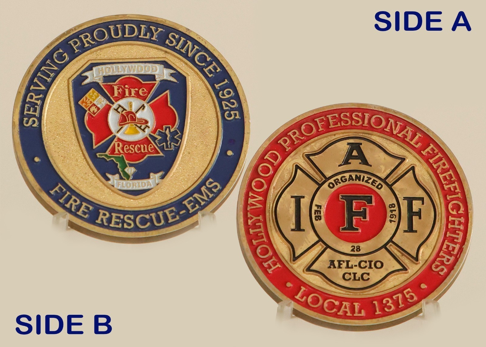 Hollywood Fire Rescue-EMS IAFF Local 1375 Challenge Coin 1#3