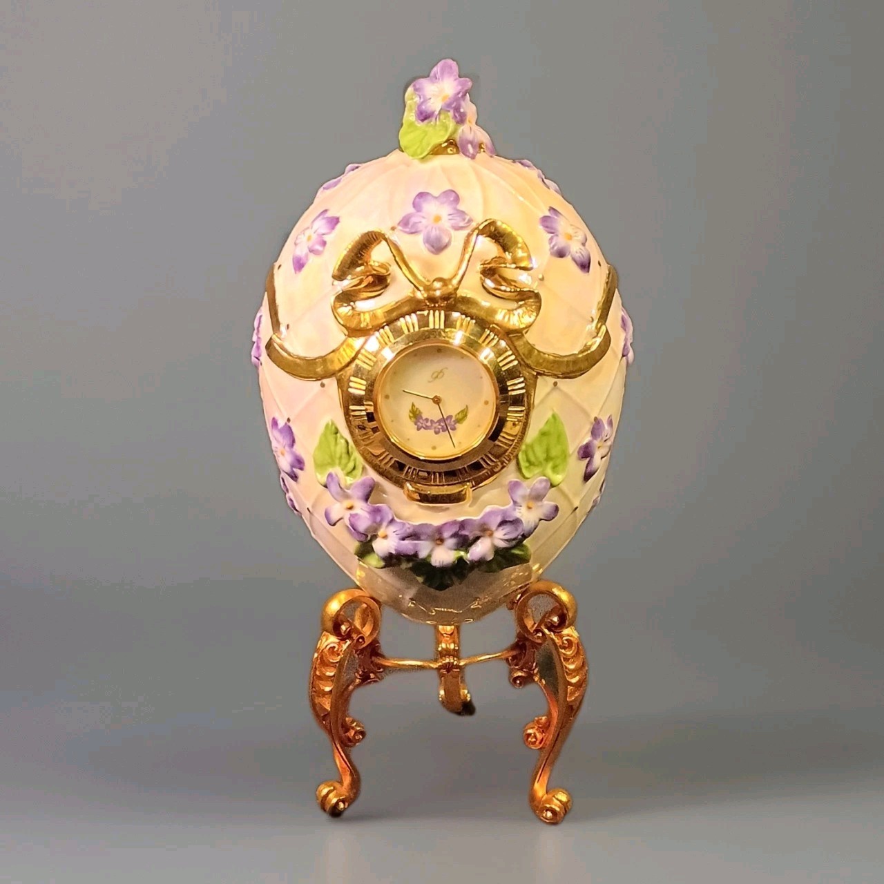 1990 Franklin Mint Fabergé Egg Clock- 1990 Franklin Mint Fabergé Egg Clock-