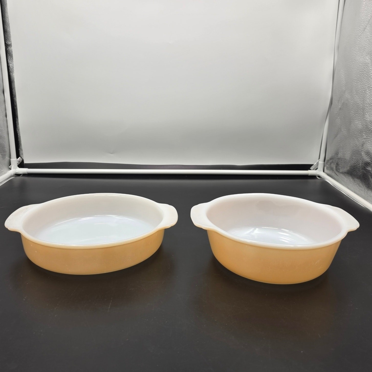 Fire King Peach Lustre 1.5 qt Casserole and 8 Fire King Peach Lustre 1.5 qt Casserole and 8