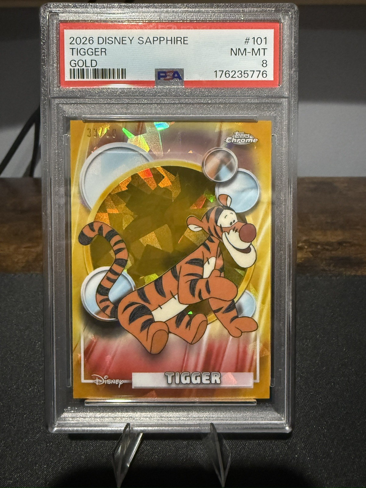 2026 Topps Chrome Sapphire Disney Tigger Gold Refractor #/50 pop 1