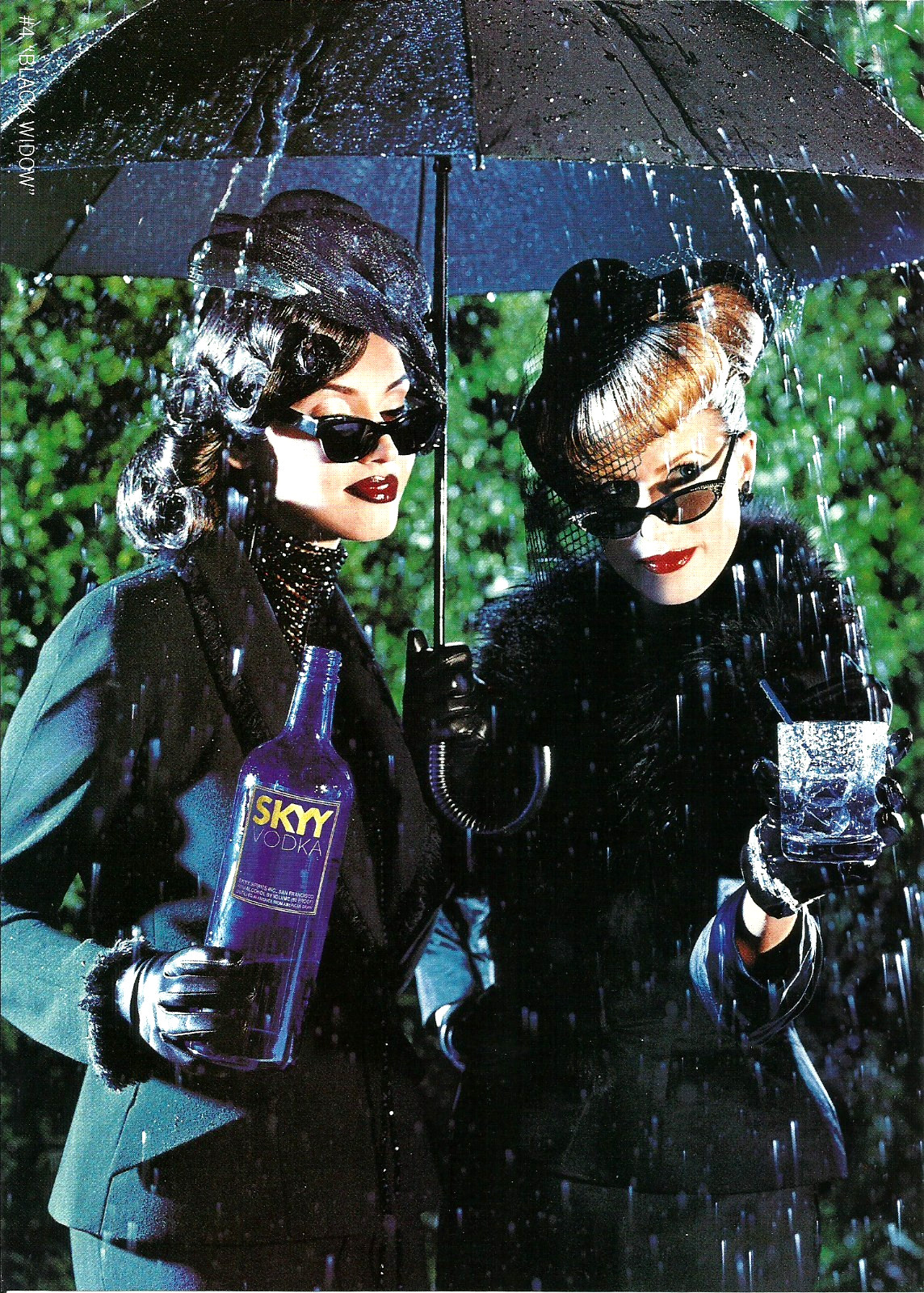 1999 Skyy Vodka #4 Black Widow vintage Print AD Advertisement