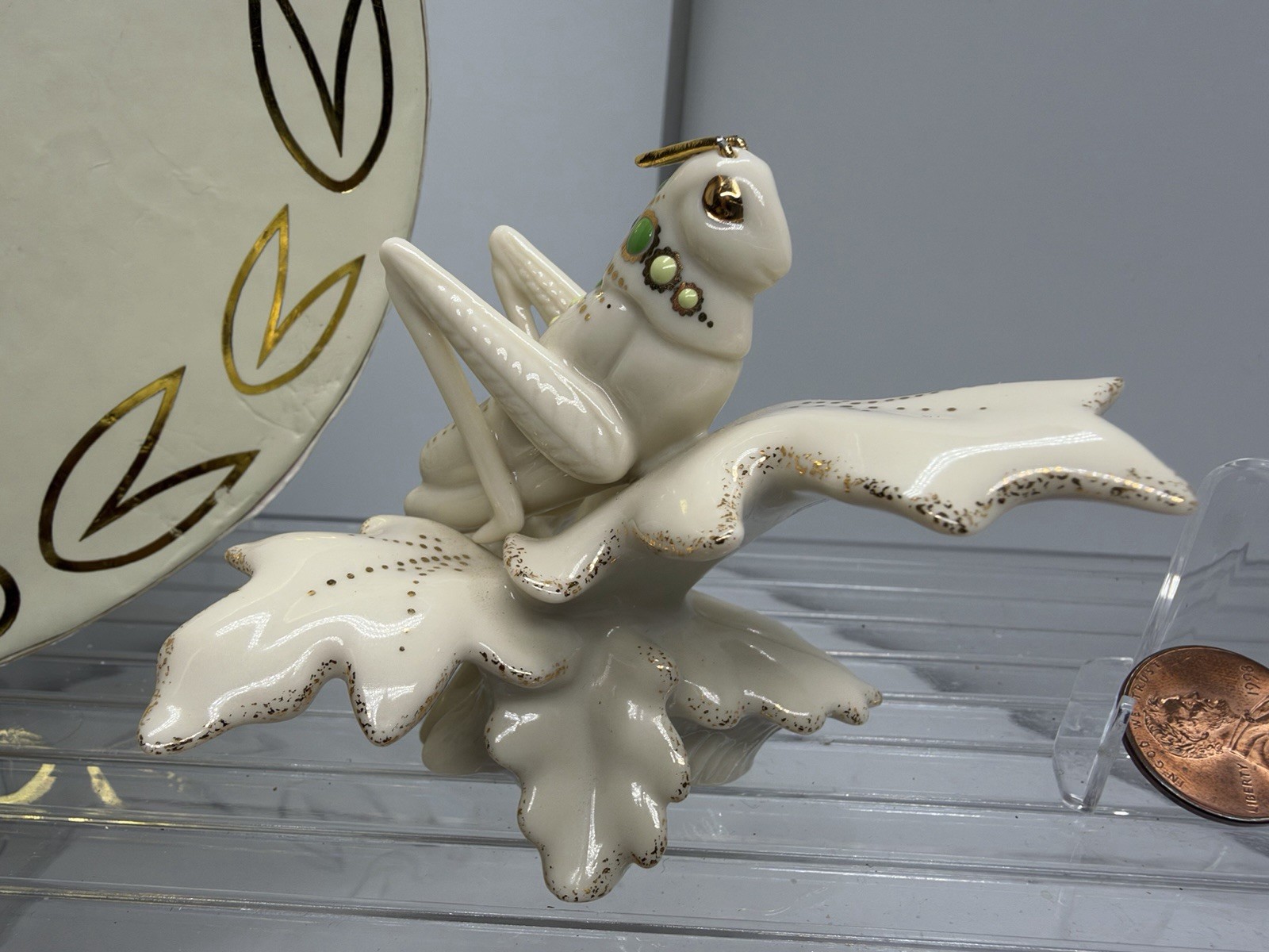 Vtg Lenox China Secret Garden Grasshopper Miniature Figurine Boxed 24K Gold 1999 Vtg Lenox China Secret Garden Grasshopper Miniature Figurine Boxed 24K Gold 1999