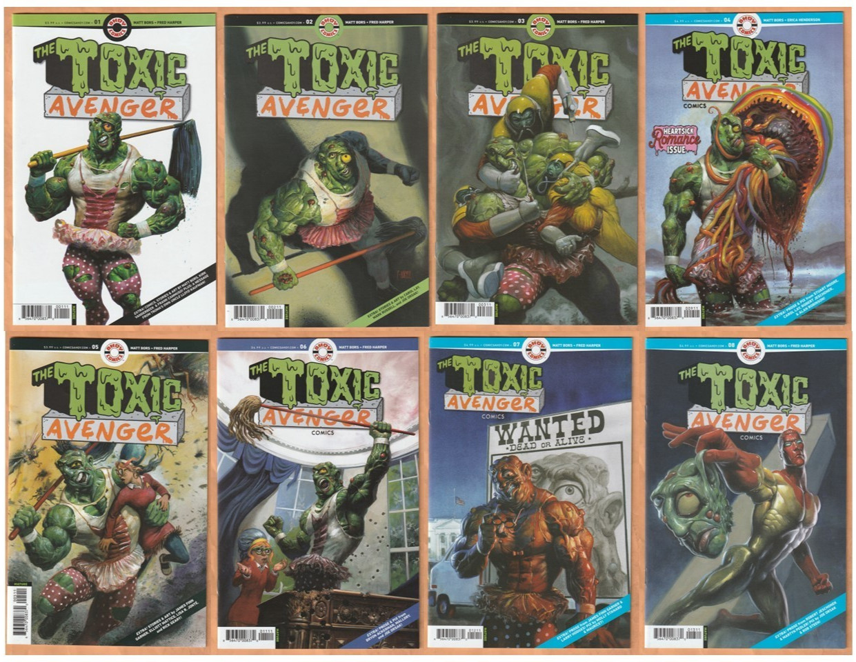 Ahoy THE TOXIC AVENGER Lot No. 1 2 3 4 5 6 7 8 (2024) Very Nice Set
