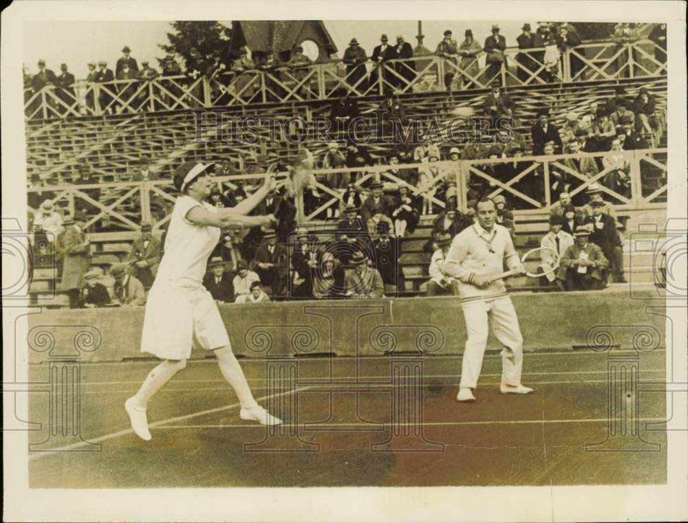 1928 Press Photo Helen Wills and Francis Hunter play at French Tennis Tournament 1928 Press Photo Helen Wills and Francis Hunter play at French Tennis Tournament