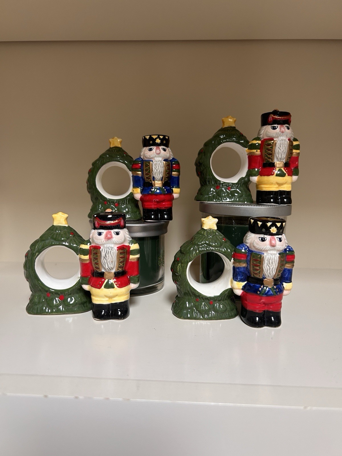 Block Spal Whimsy Christmas Napkin Ring Holders Portugal Set Of 4 Discontinued