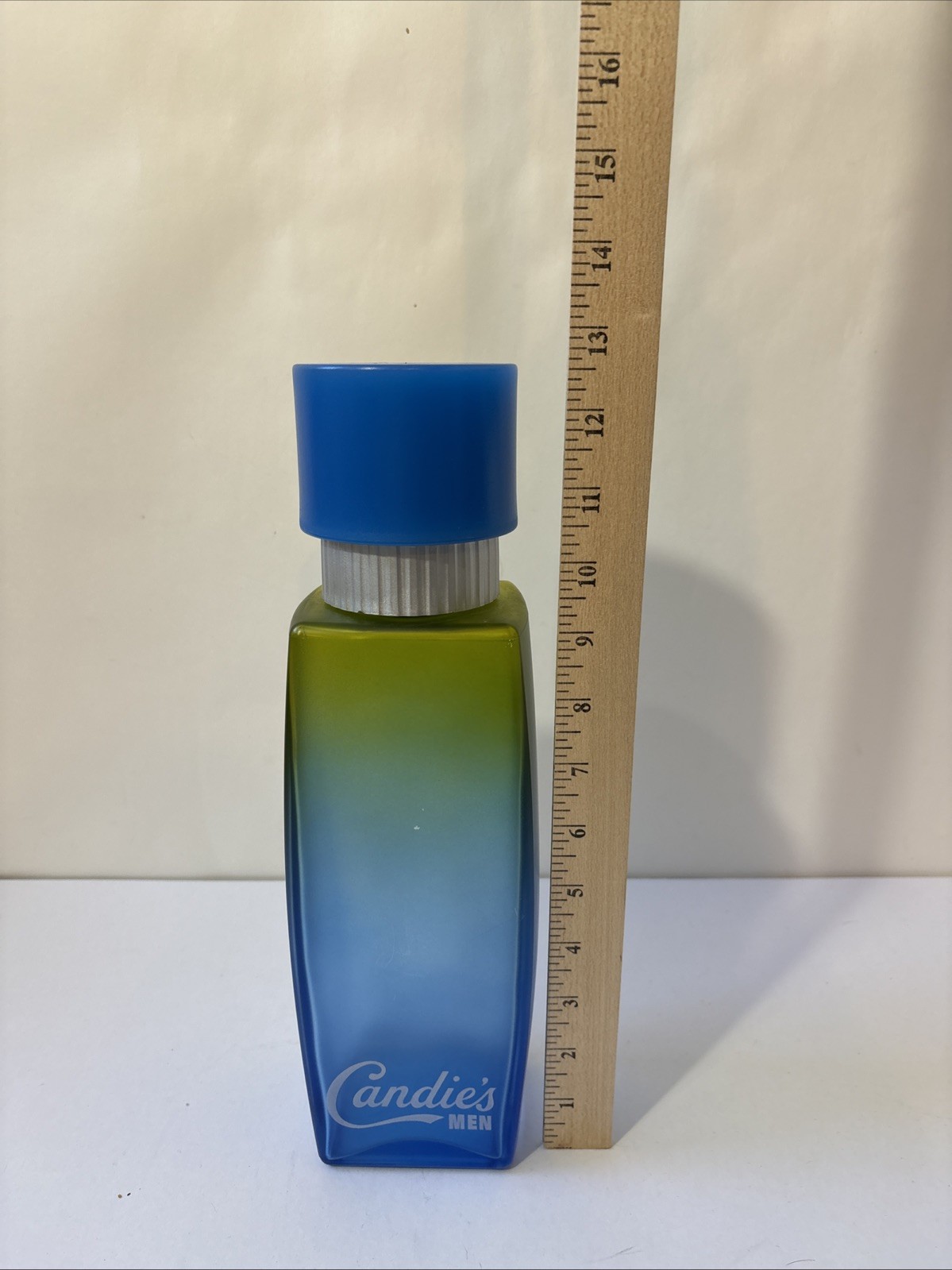 Candies Men Vintage 1998 Factice Display Glass Green Blue Bottle 13” Rare HTF Candies Men Vintage 1998 Factice Display Glass Green Blue Bottle 13” Rare HTF