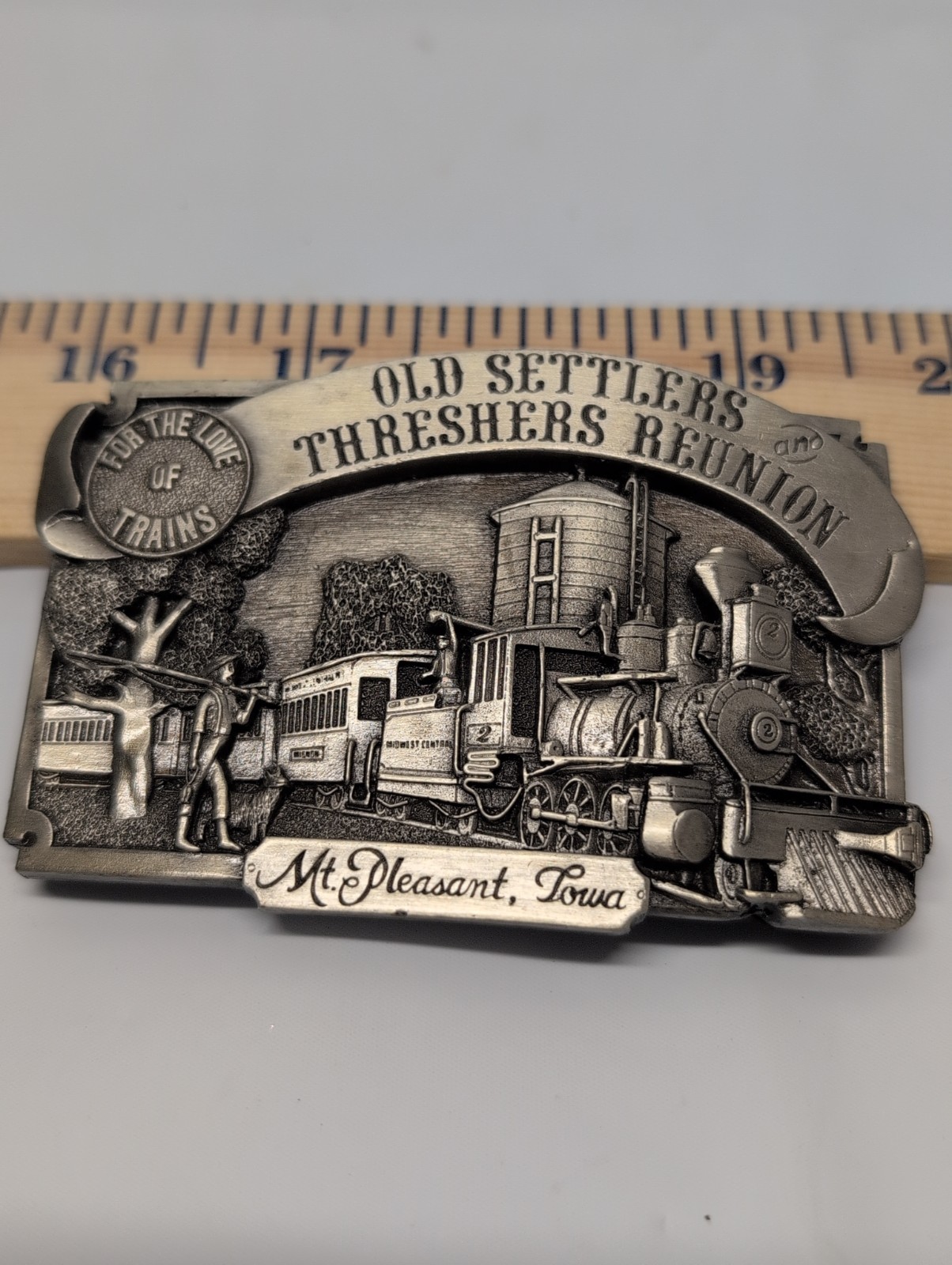 Siskiyou Pewter Belt Buckle Old Settlers Thresher Reunion 1983 VTG Trains #1905 Siskiyou Pewter Belt Buckle Old Settlers Thresher Reunion 1983 VTG Trains #1905