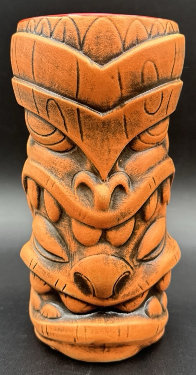 Kanuha Tiki Mug Munktiki Steven Grice Orange Glaze 7 Inches Tall 2019