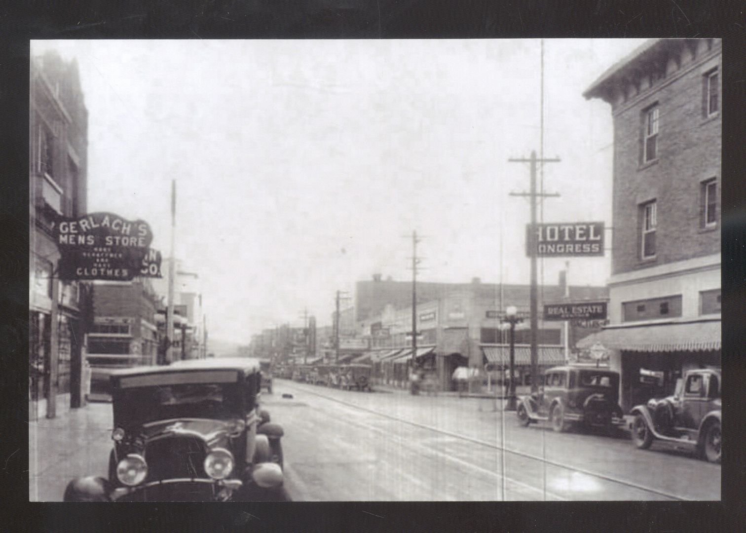 REAL PHOTO TUCSON ARIZONA DOWNTOWN CONGRESS STREET SCENE POSTCARD COPY