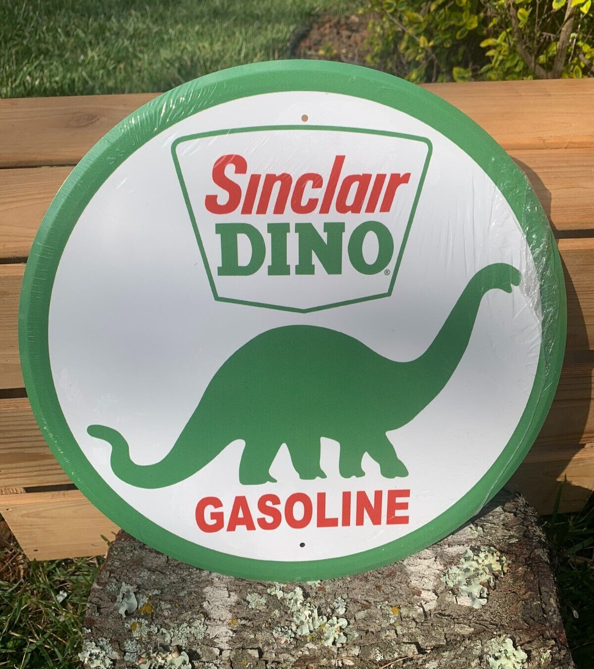 Sinclair Dino Gasoline Round Metal Sign Tin Vintage Garage Auto Shop Oil Sinclair Dino Gasoline Round Metal Sign Tin Vintage Garage Auto Shop Oil