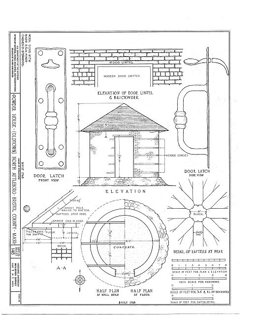 Photo:North Attleboro MA 1765 Powder House HABS Architectural Drawing