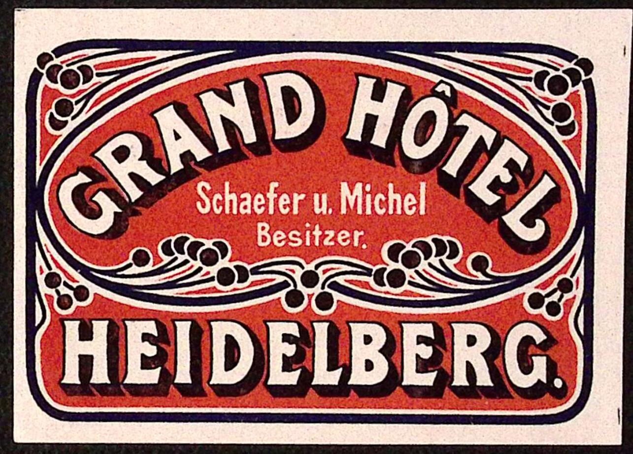 Grand Hotel Heidelburg Baden-Württemberg Germany Vintage Luggage Label Grand Hotel Heidelburg Baden-Württemberg Germany Vintage Luggage Label