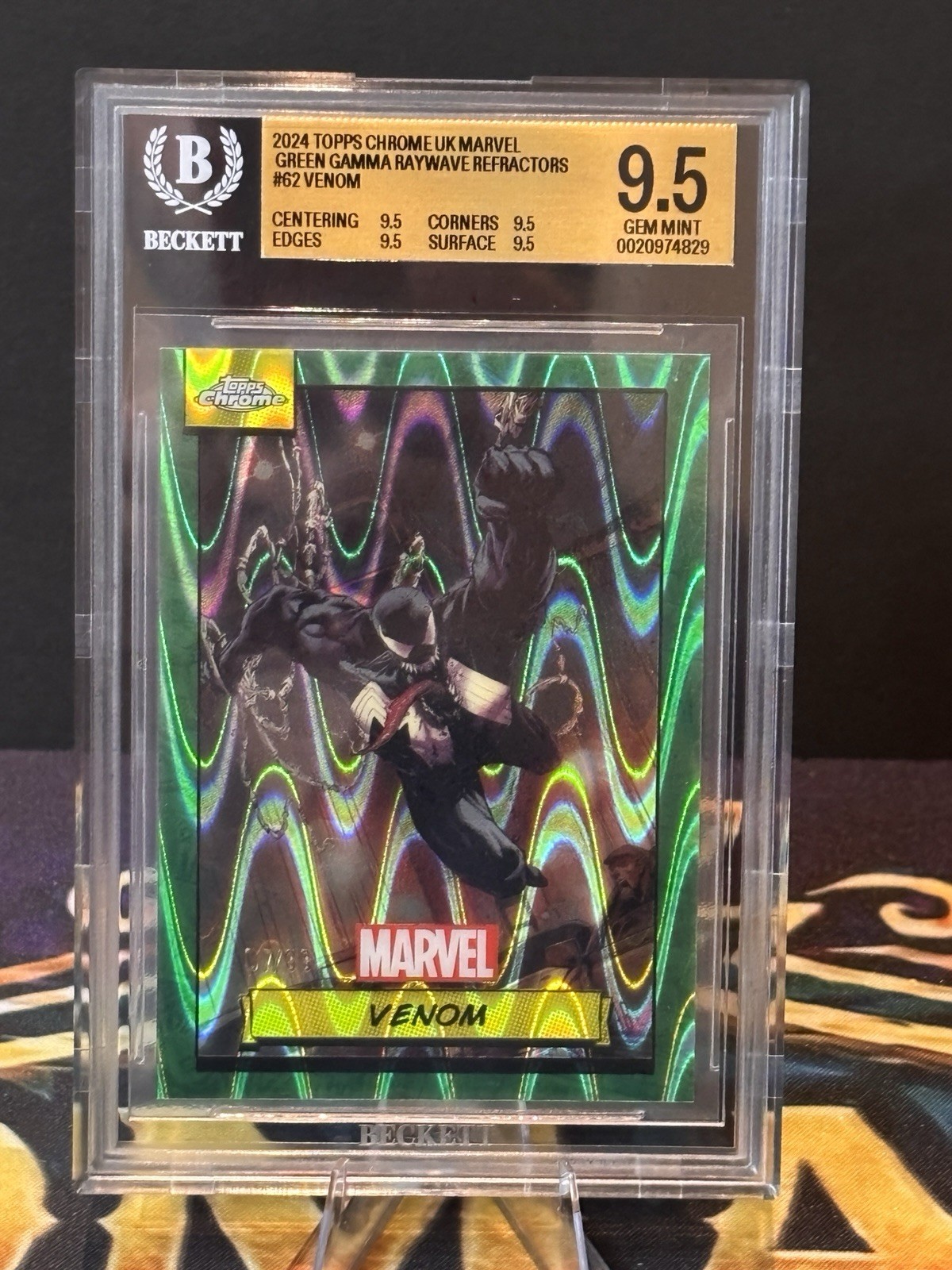 2024 Topps Marvel Chrome Venom Green Raywave /99 Gem Mint BGS 9.5 1st Chrome