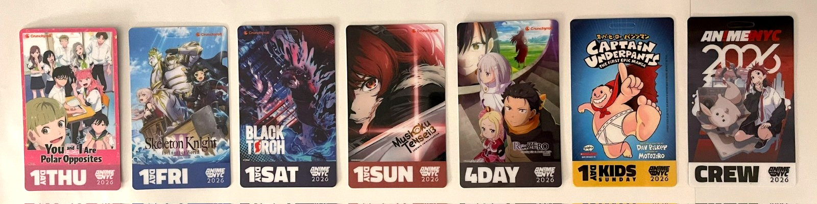 ANIME NYC 2026 9TH YEAR~LOT OF 7-BADGES *SUPER RARE* BRAND NEW