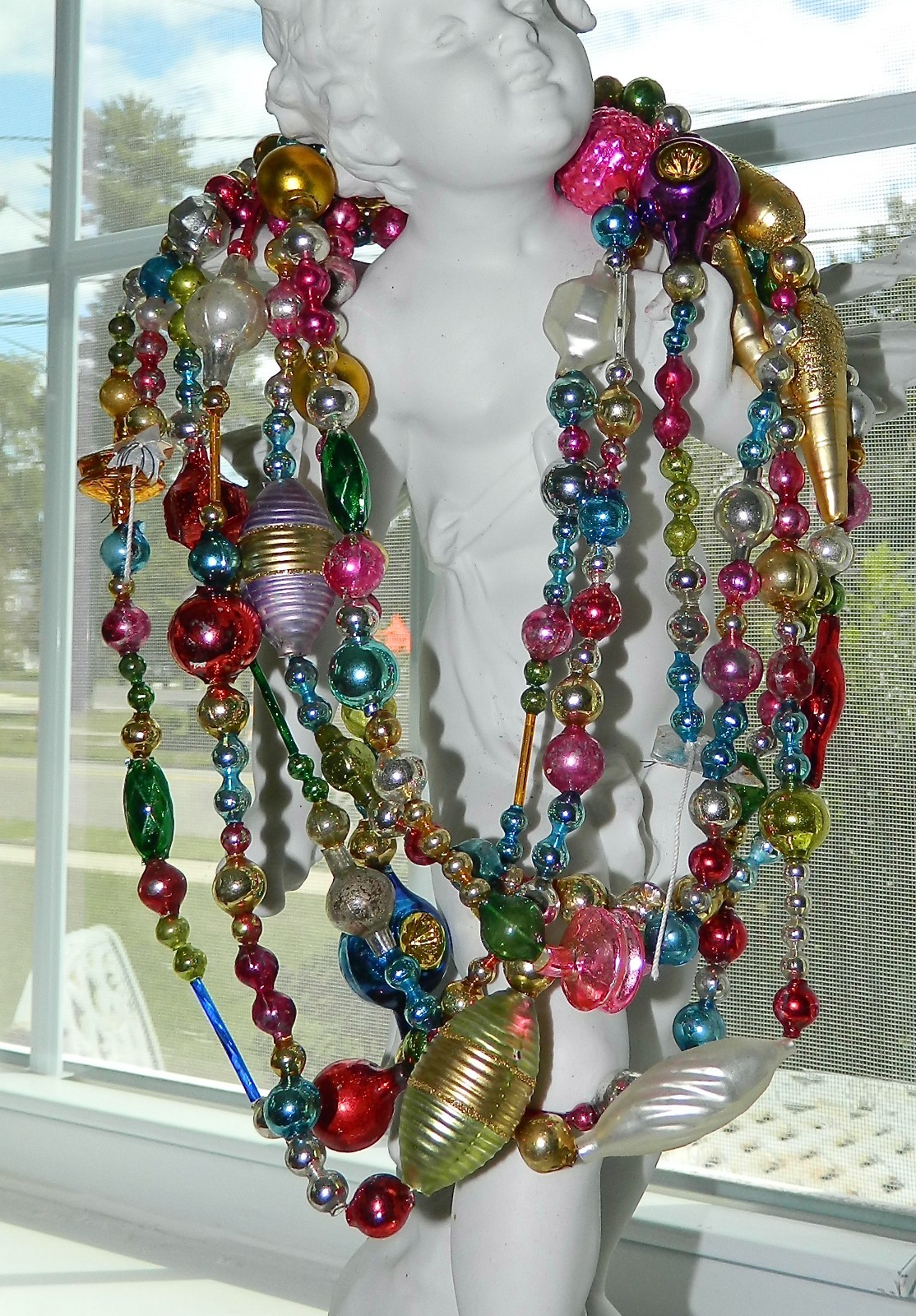 Vintage CZECH & Antique MERCURY GLASS Christmas BEAD Garland ORNAMENT 12 FT 10 Vintage CZECH & Antique MERCURY GLASS Christmas BEAD Garland ORNAMENT 12 FT 10