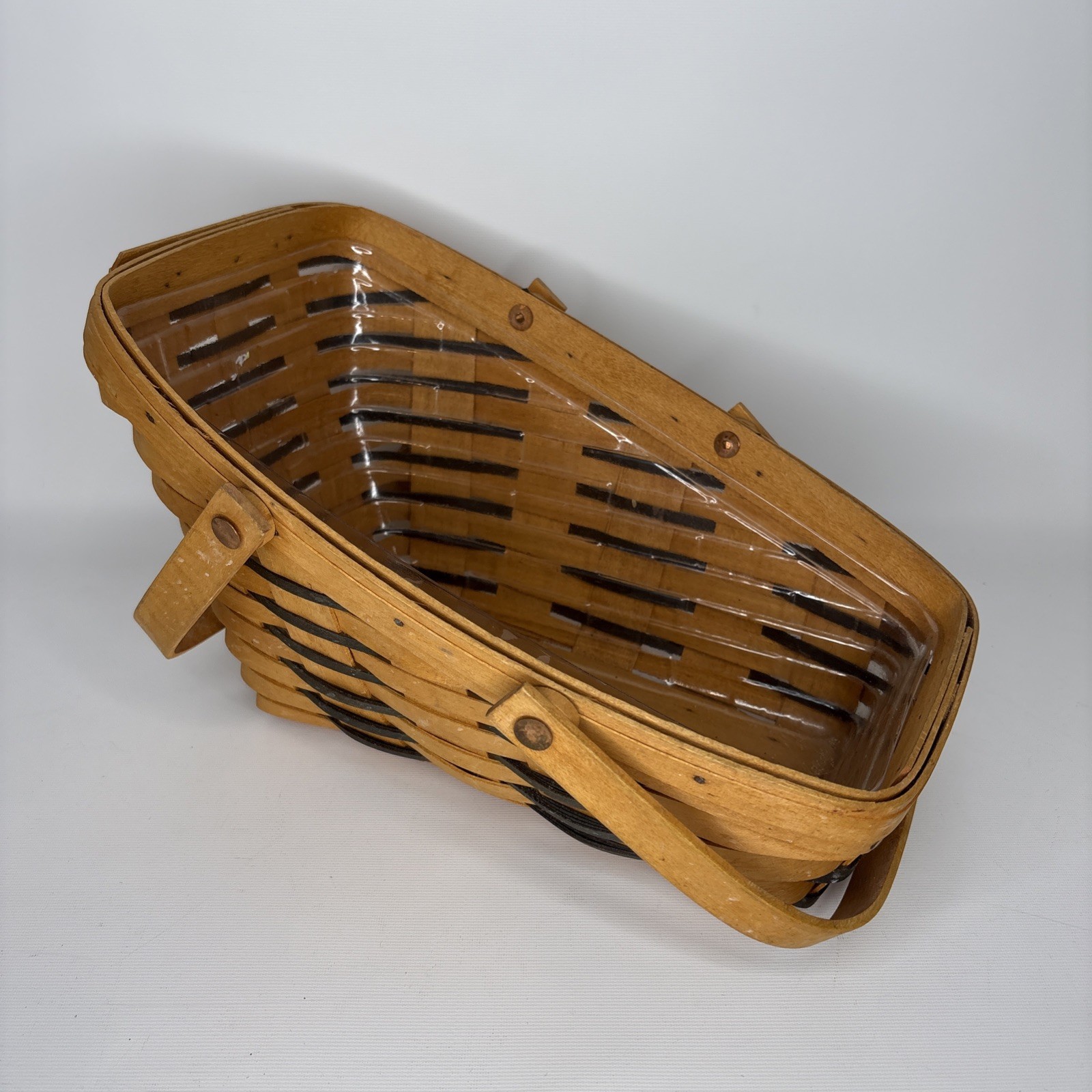 Vintage 1998 Longaberger Medium Vegetable Basket Slanted W/ Protective Liner