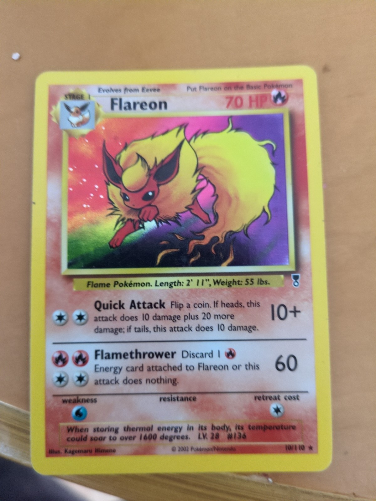 Pokémon TCG Flareon Legendary Collection Holo Card 10/110 Rare Pokémon TCG Flareon Legendary Collection Holo Card 10/110 Rare