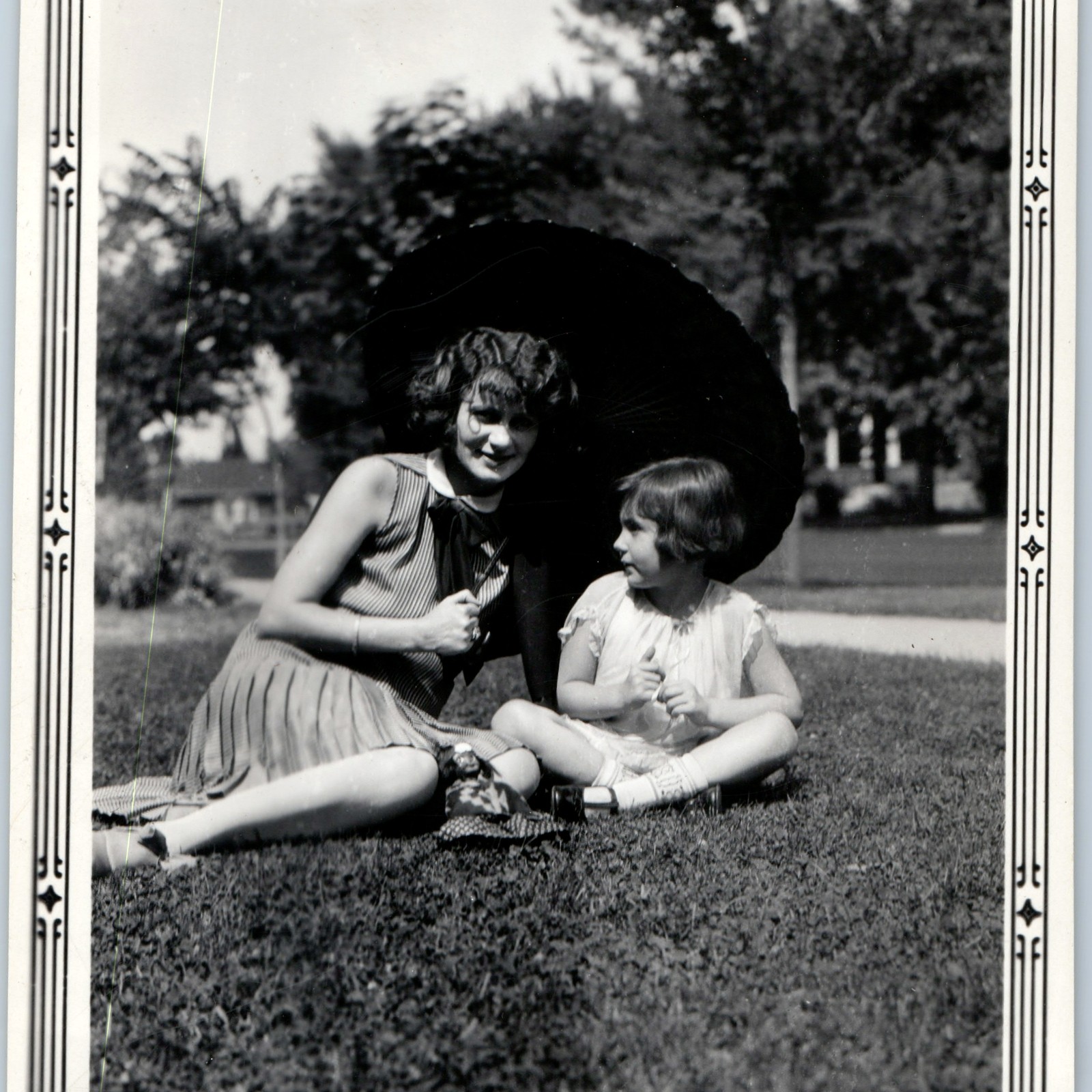 c1930s Cute Lady Girl Adorable Snapshot Photo Parasol Umbrella Fashion Art Deco c1930s Cute Lady Girl Adorable Snapshot Photo Parasol Umbrella Fashion Art Deco