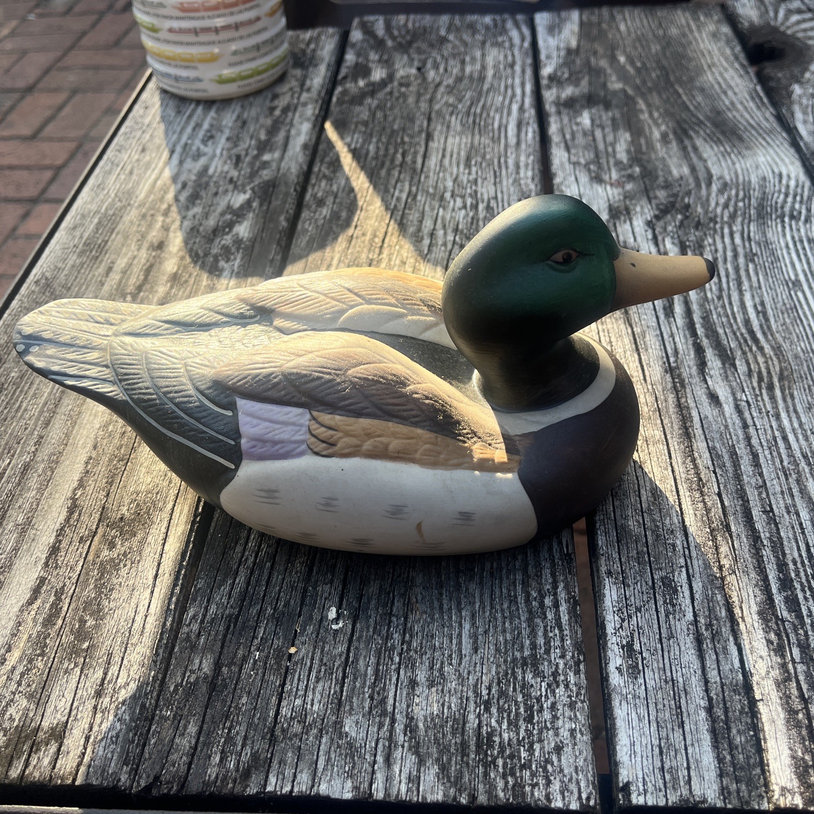 vintage mallard duck figurine-fine porcelain- 10x5”