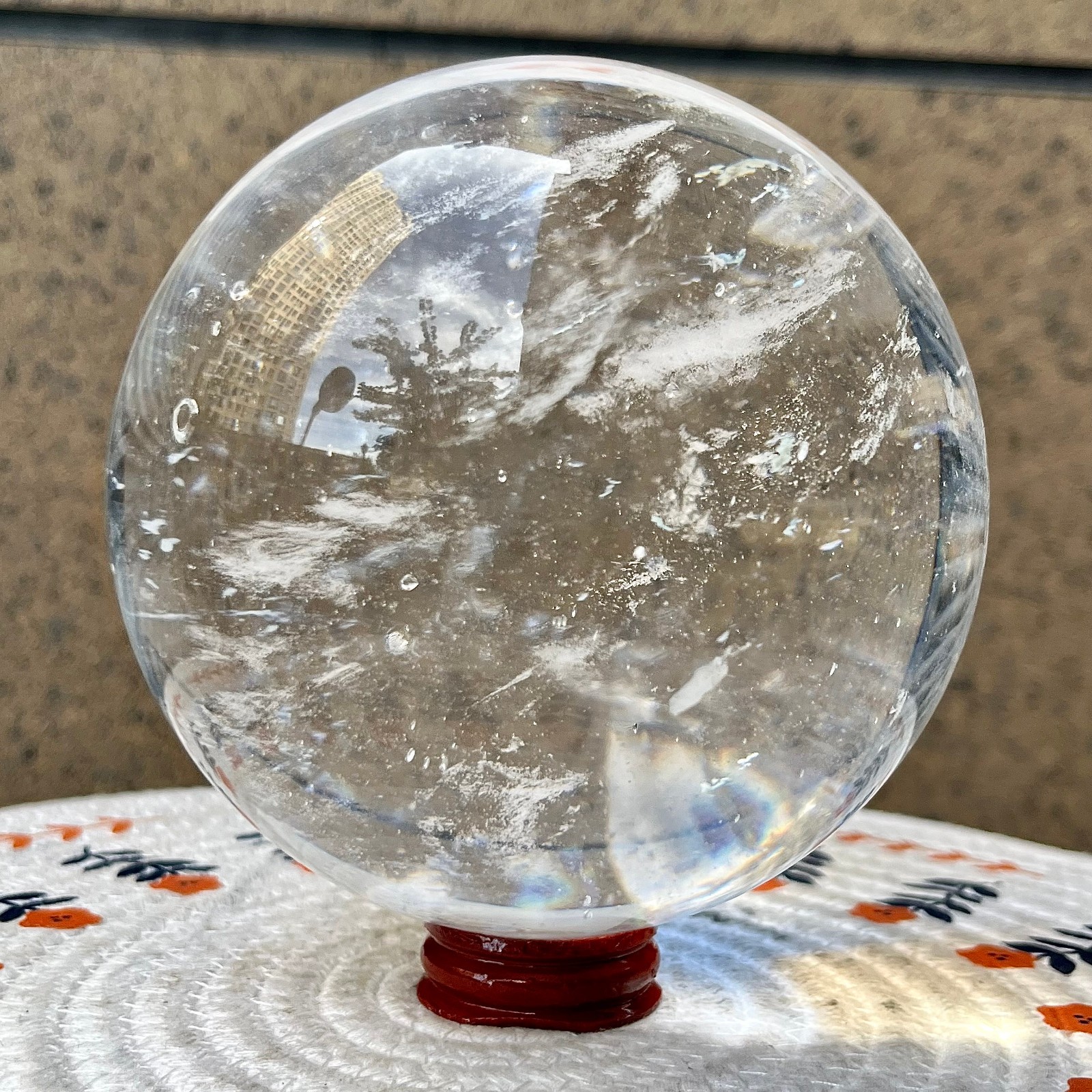 4.4 lb  Clear Smelted Quartz Crystal Sphere Polished Ball Home Decor Collectible
