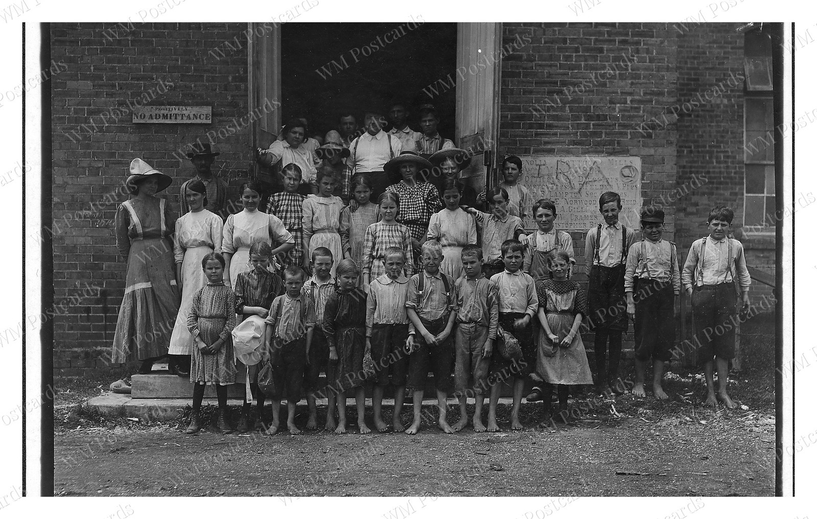 Magnolia Mississippi 1911 Spinning Room Overseer Workers Child Standard Postcard Magnolia Mississippi 1911 Spinning Room Overseer Workers Child Standard Postcard