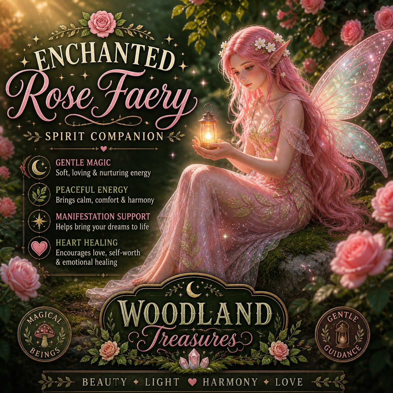 Enchanted Rose Faery Spirit Companion