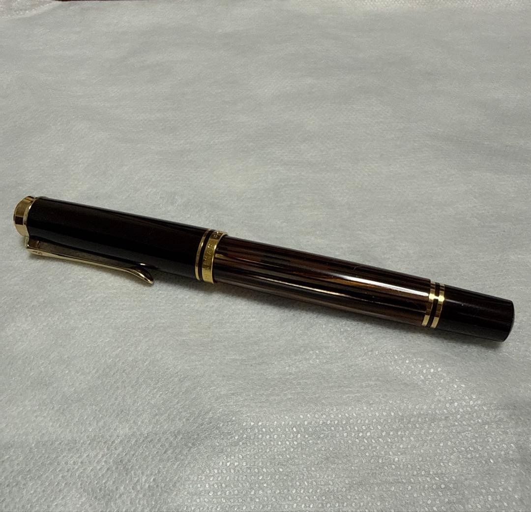 Excellent PELICAN Souveran Brown Tortoiseshell Fountain Pen EF Nib M400
