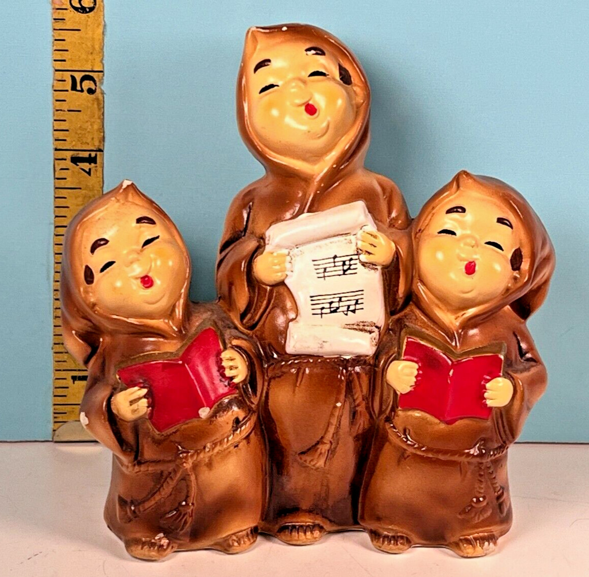 🔥Vintage HF Company Japan Musical Singing Monks Christmas Wind-Up Figurine🔥 🔥Vintage HF Company Japan Musical Singing Monks Christmas Wind-Up Figurine🔥