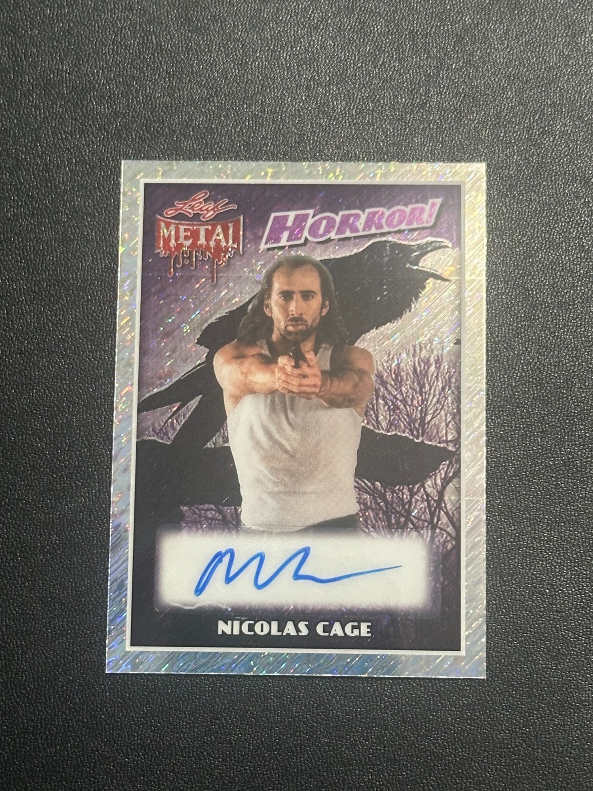 NICKOLAS CAGE 2026 LEAF METAL HALLOWEEN HORROR AUTO SHIMMER 1/1 CON AIR
