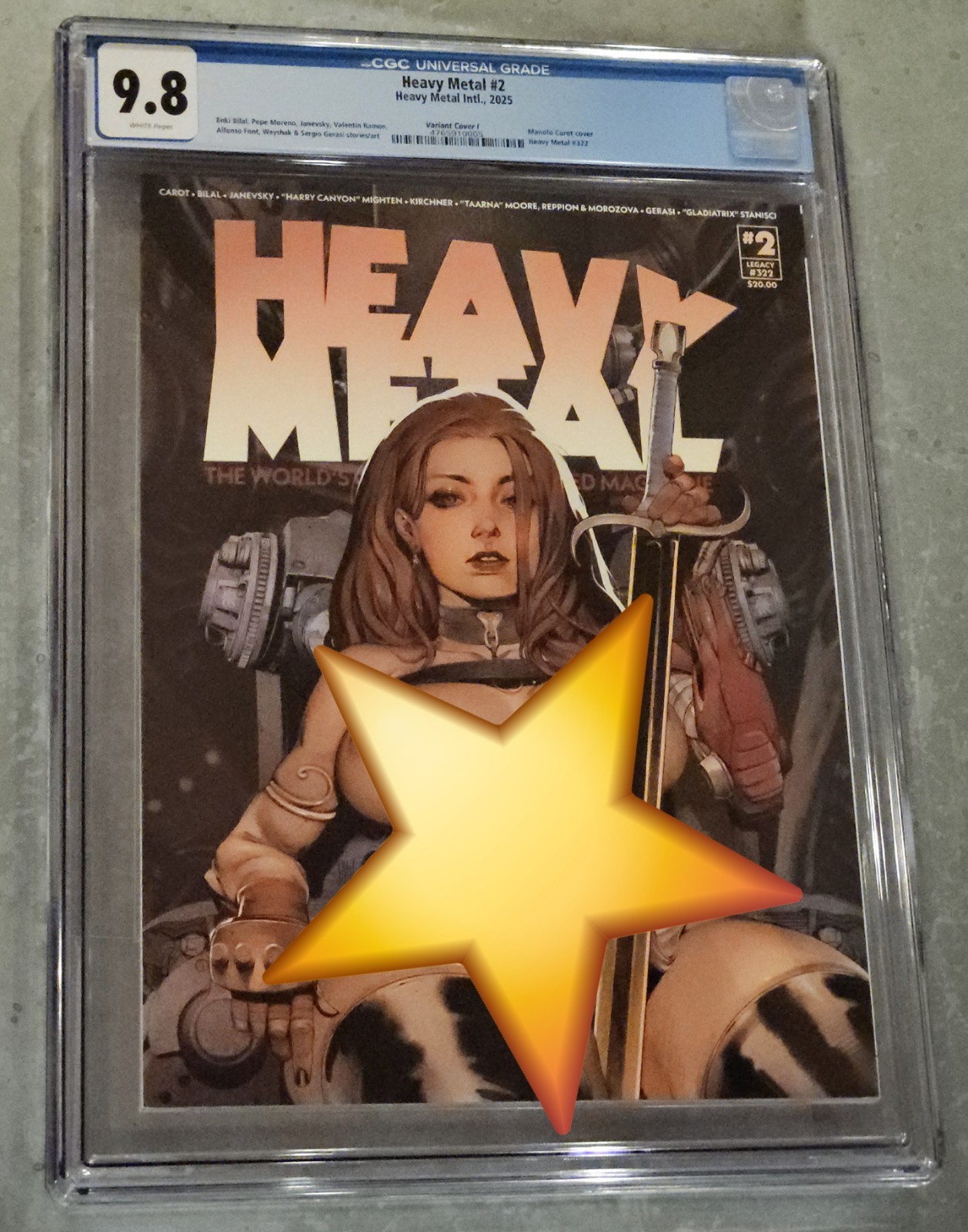 Ltd Ed Heavy Metal Magazine #2 Manolo Carot NSFW 2025 Sword Girl Variant CGC 9.8 Ltd Ed Heavy Metal Magazine #2 Manolo Carot NSFW 2025 Sword Girl Variant CGC 9.8