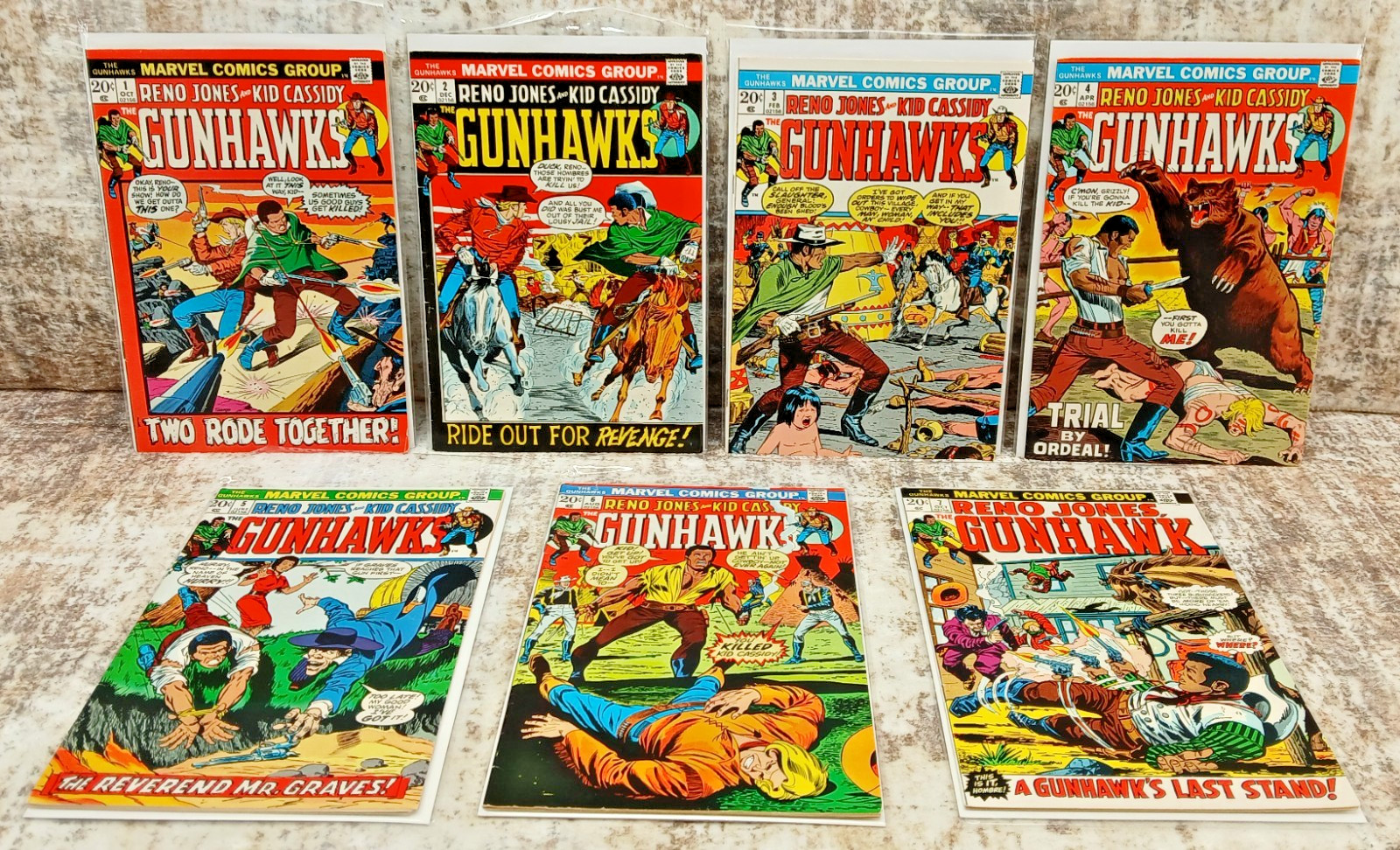 Gunhawks #1-7 Complete Run Marvel Comics 1972-1973 Bronze Age