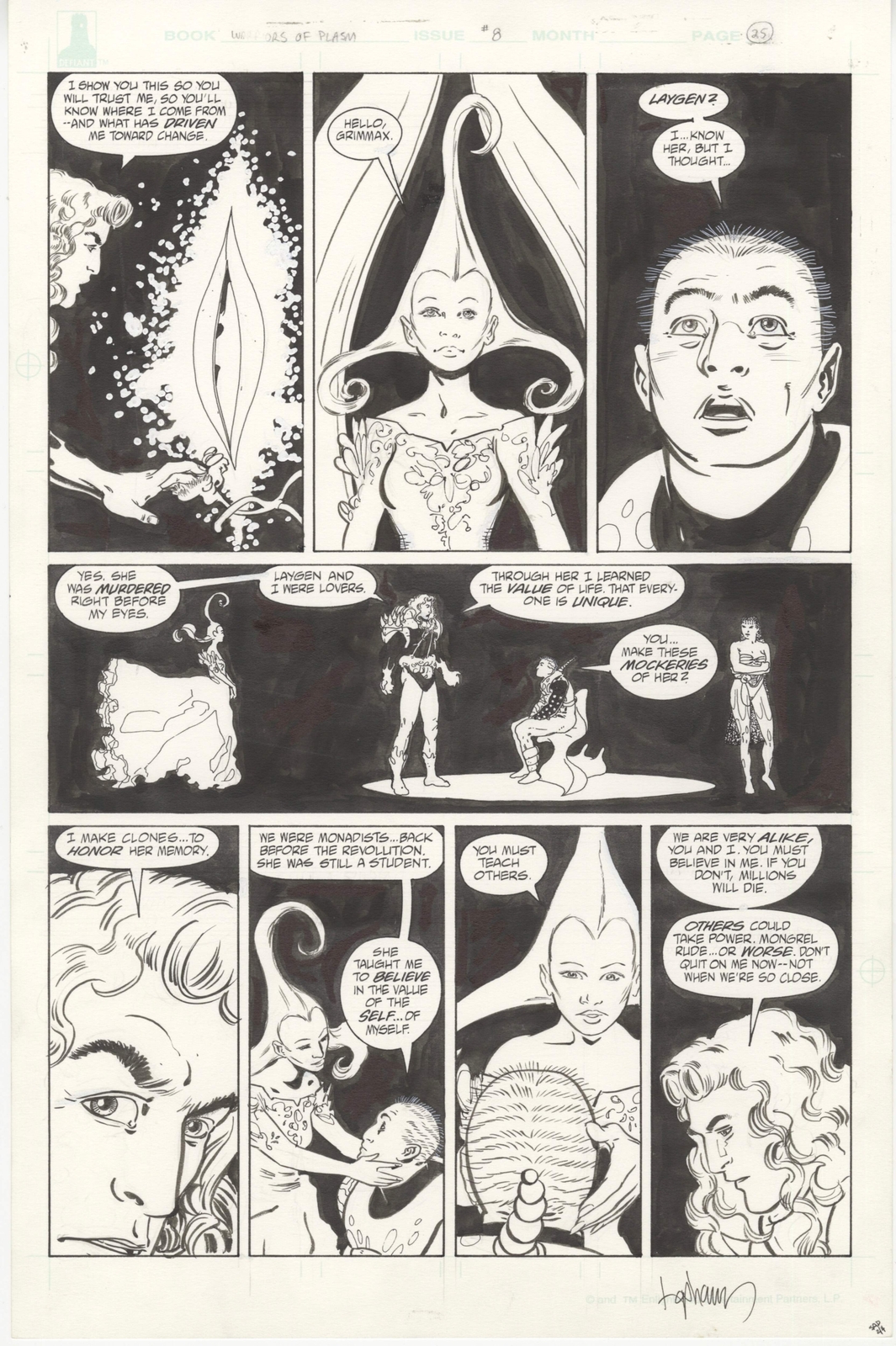 Warriors of Plasm #8 pg 25 Original Comic Art by David Lapham