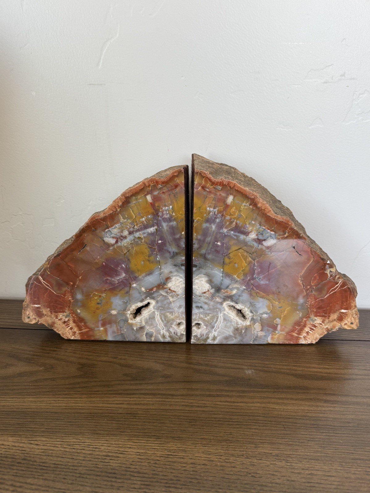 Red Arizona petrified wood bookends 20lbs 7.75” tall 9151.226 grams Red Arizona petrified wood bookends 20lbs 7.75” tall 9151.226 grams