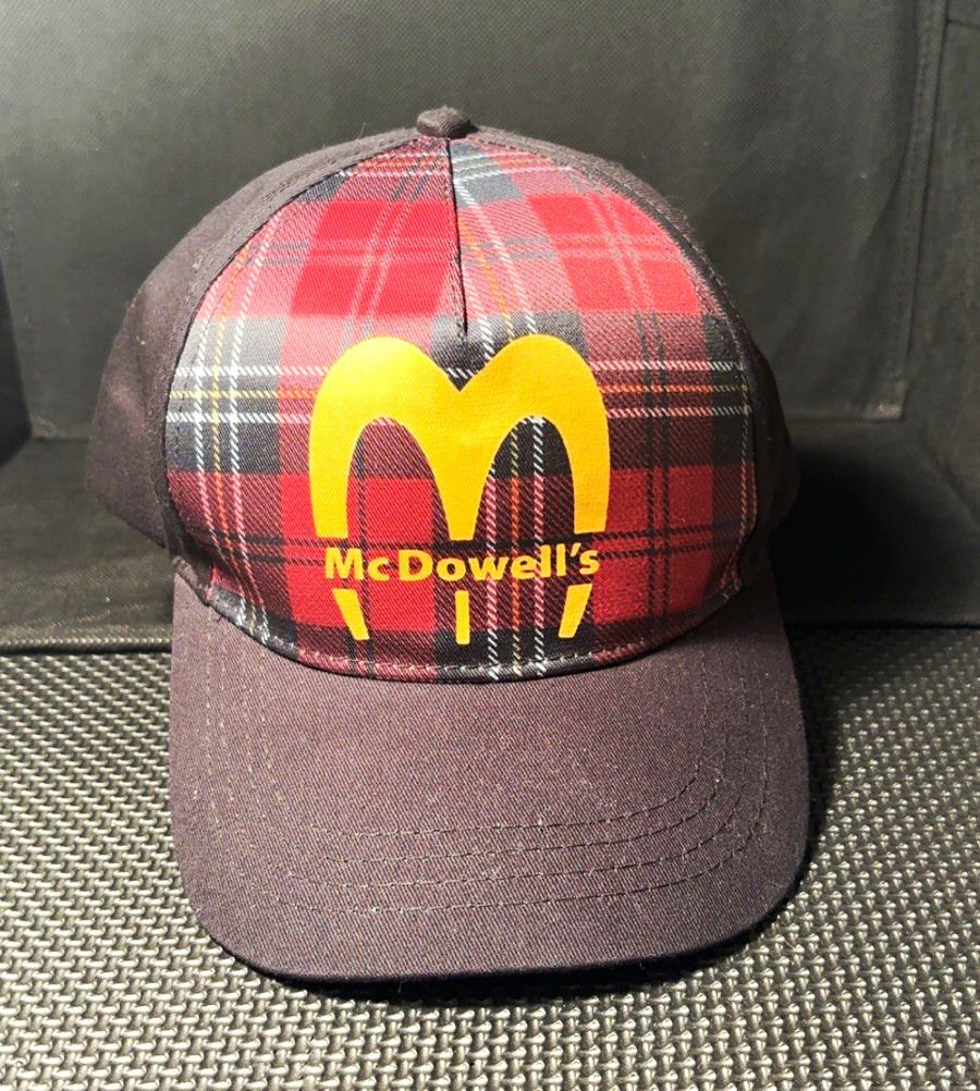 McDonald\'s McDowell\'s Parody Snapback Hat Plaid Black/Red Yellow Logo