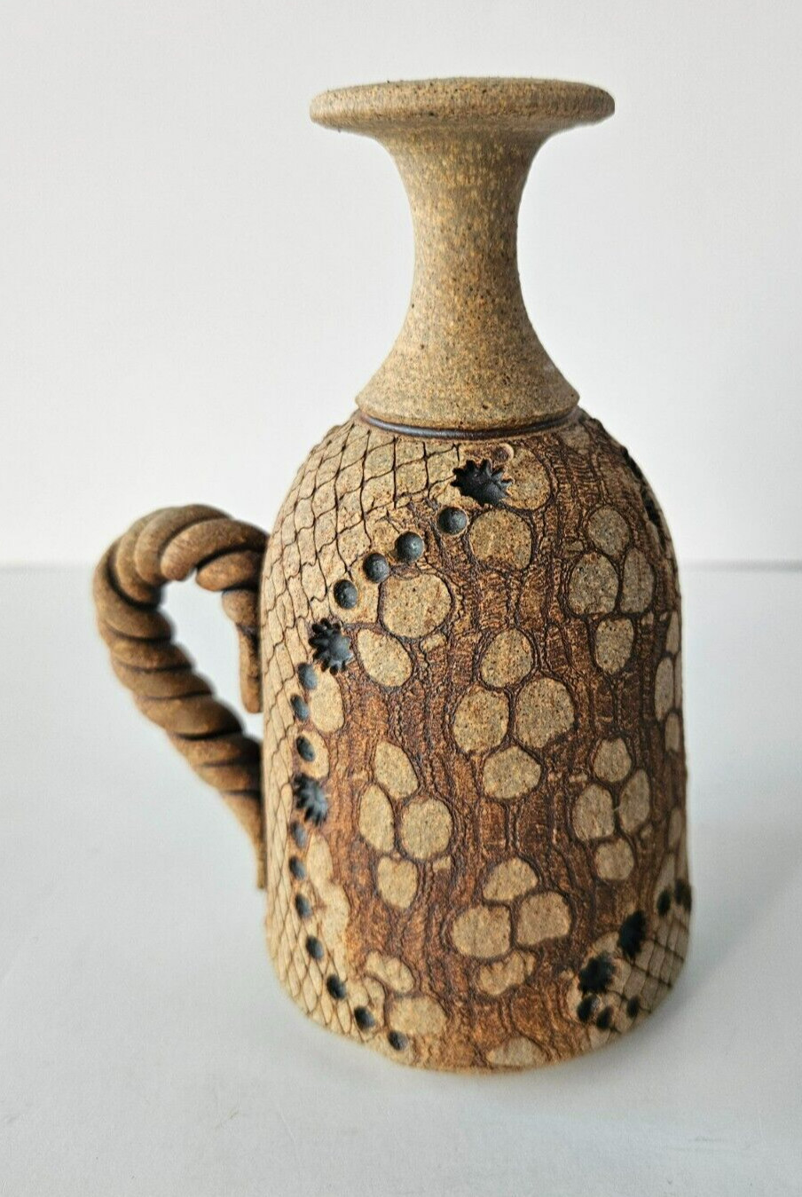 Don McWhorter Studio Pottery Stoneware Oil Lamp Twisted Snakeskin Collection