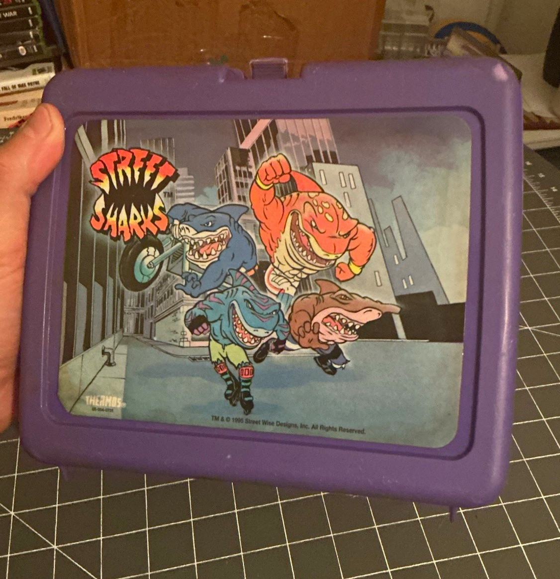 Vintage Street Sharks Purple Plastic Lunchbox no thermos