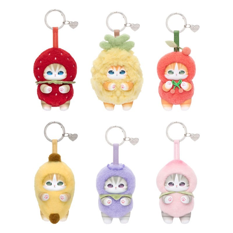 mofusand Kiramekko Fruity Kittens Plush Keychain Complete Box Set of 6 Japan NEW