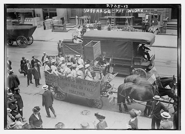 Photo:Suffrage Hay Wagon Parade Horse Cart 1910s