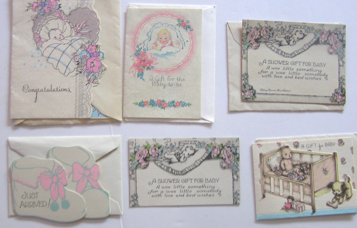 8 Lot Baby Shower Congratulations Unused Vintage NOS