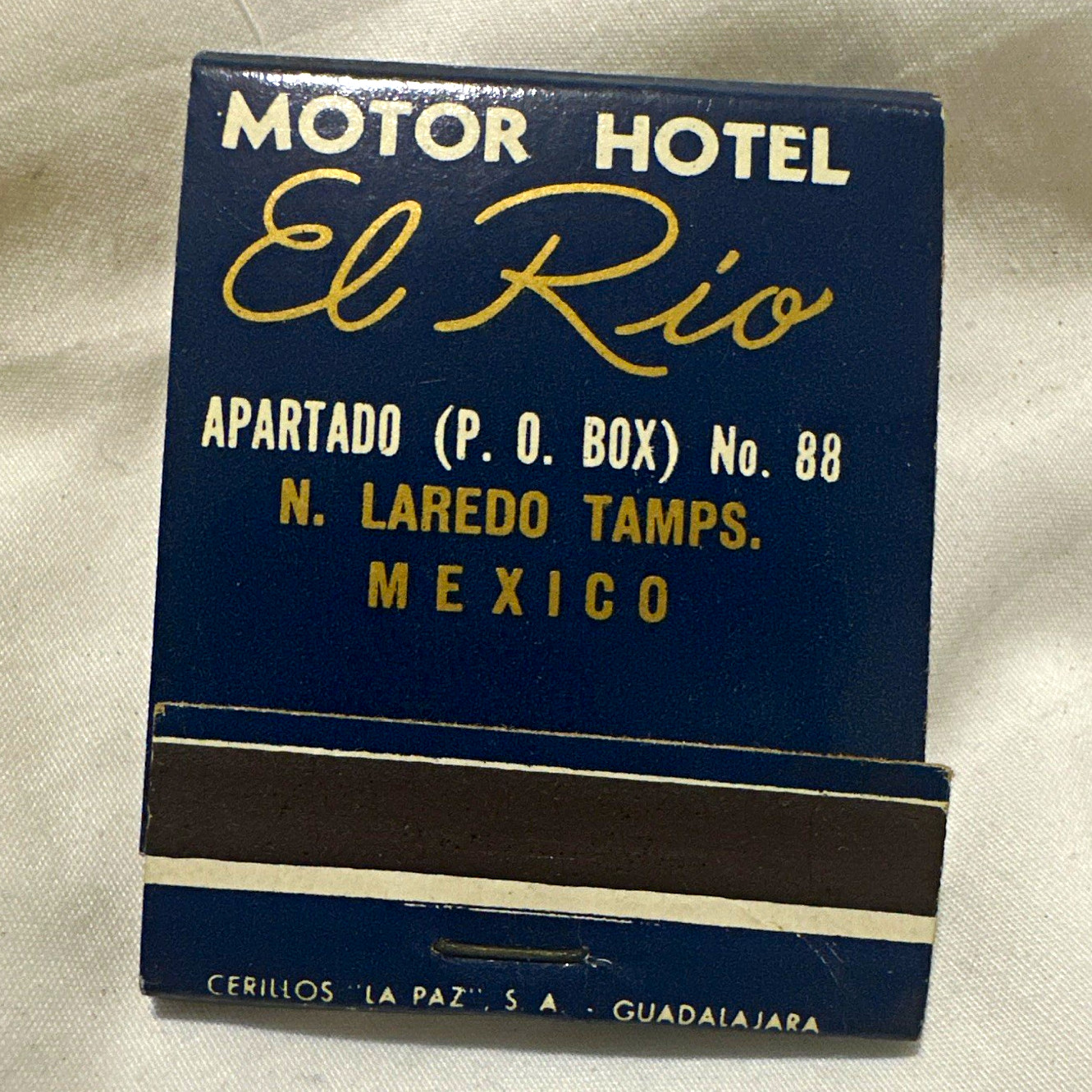 Vintage Motor Hotel El Rio Nuevo Laredo Mexico Matchbook – Margarita Recipe Bar
