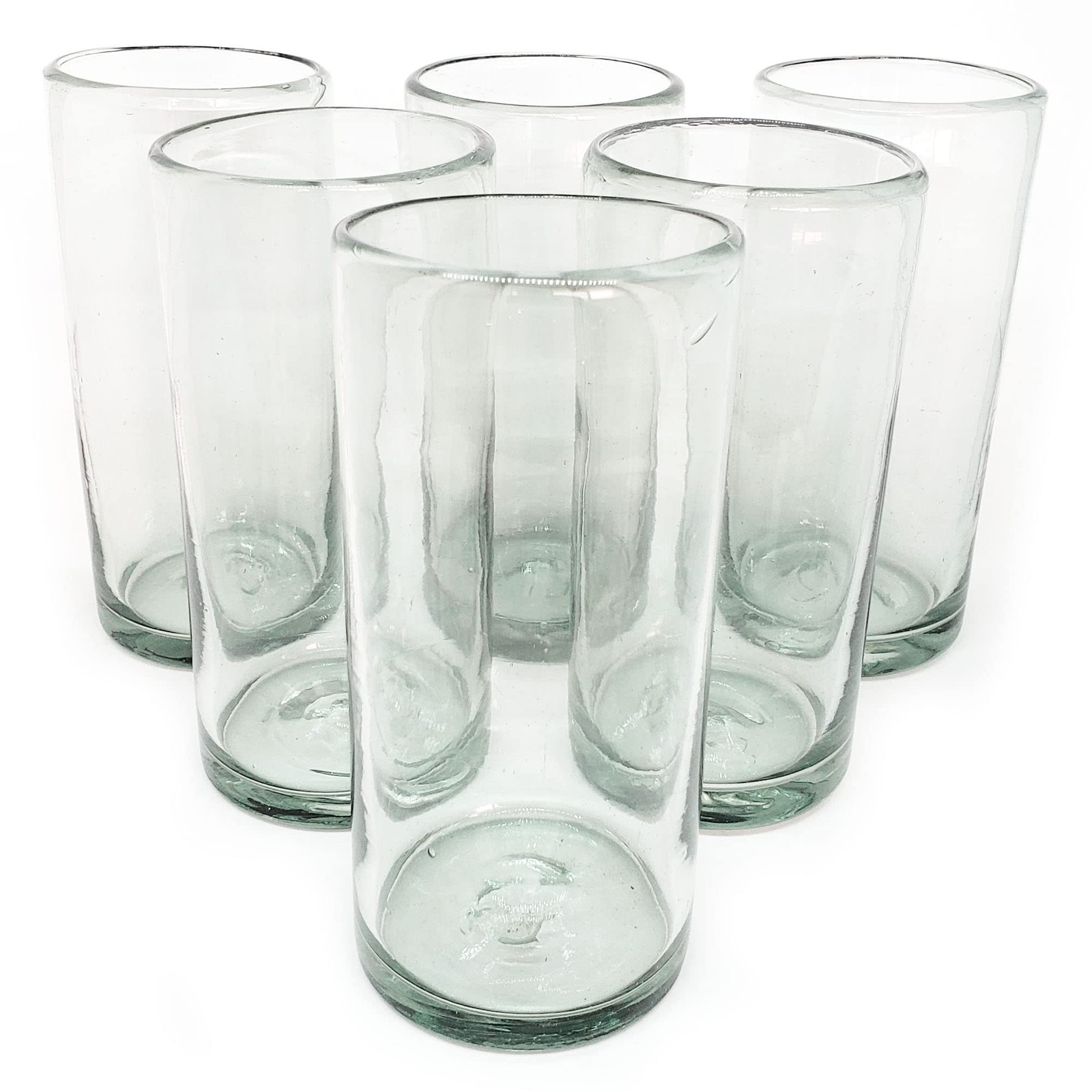 Clear 20 oz Tall Iced Tea Glasses (set of 6), Hand Blown Mexican Glassware, R... Clear 20 oz Tall Iced Tea Glasses (set of 6), Hand Blown Mexican Glassware, R...