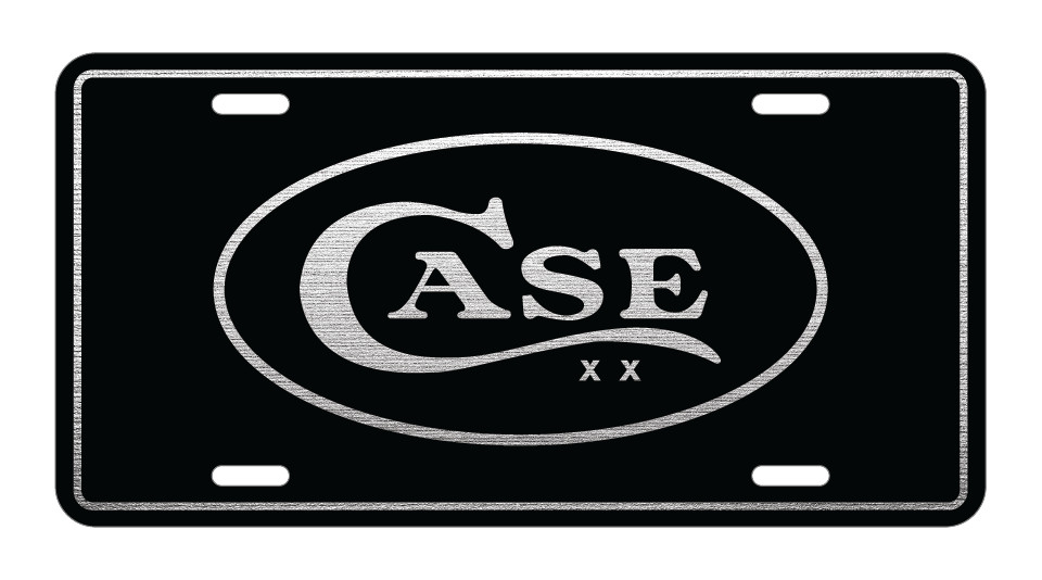 Case Knives Cutlery Laser Etched Black over Brushed Aluminum License Plate Tag Case Knives Cutlery Laser Etched Black over Brushed Aluminum License Plate Tag