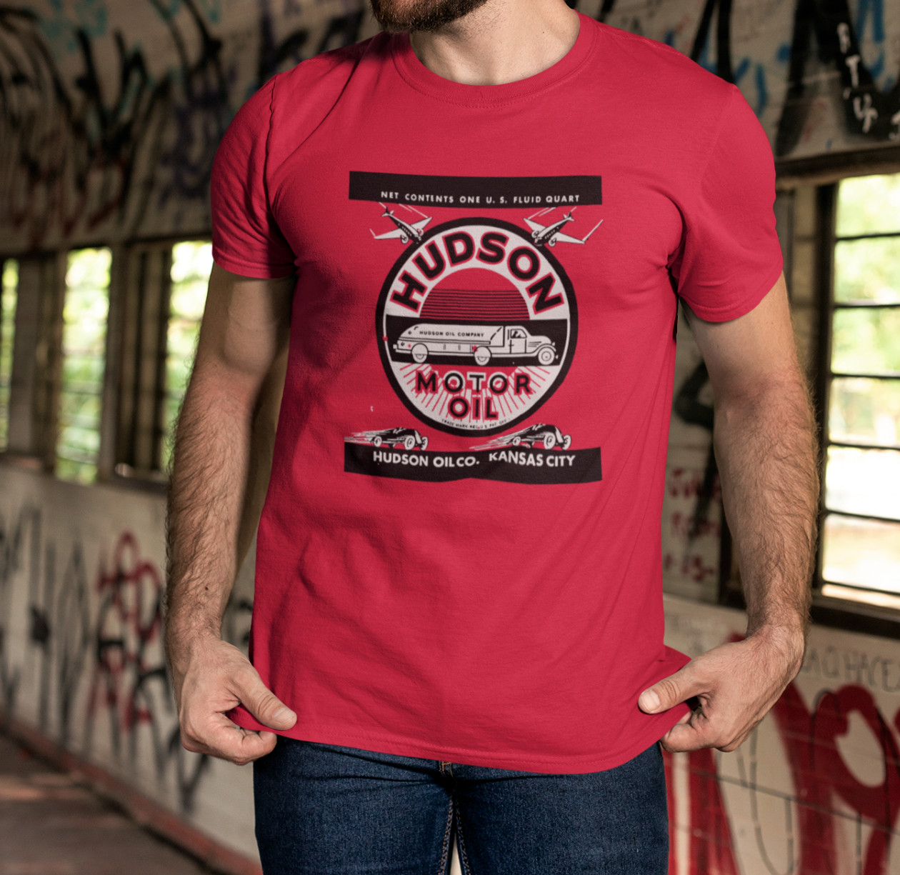 ON SALE: Cool Vintage HUDSON Motor Oil Can Silk Screened Graphic T-Shirt ON SALE: Cool Vintage HUDSON Motor Oil Can Silk Screened Graphic T-Shirt