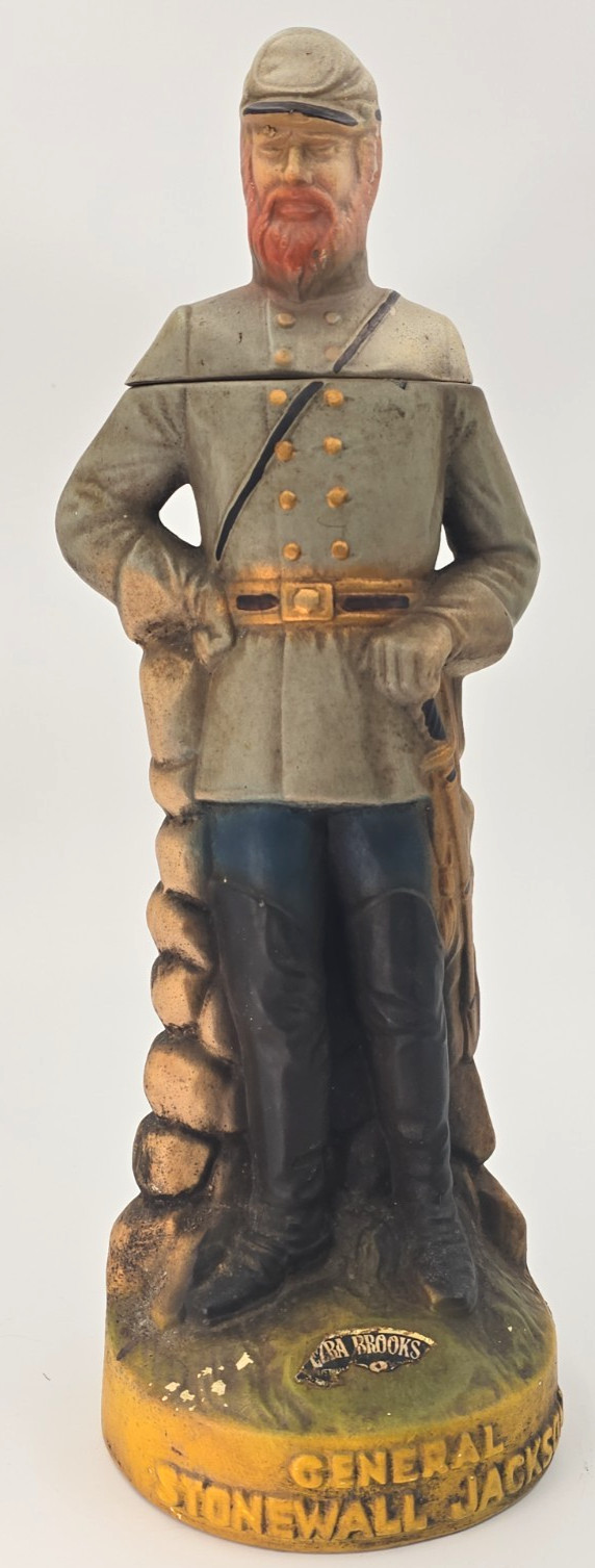 1974 Ezra Brooks General Stonewall Jackson Whiskey Decanter Heritage China GR-4