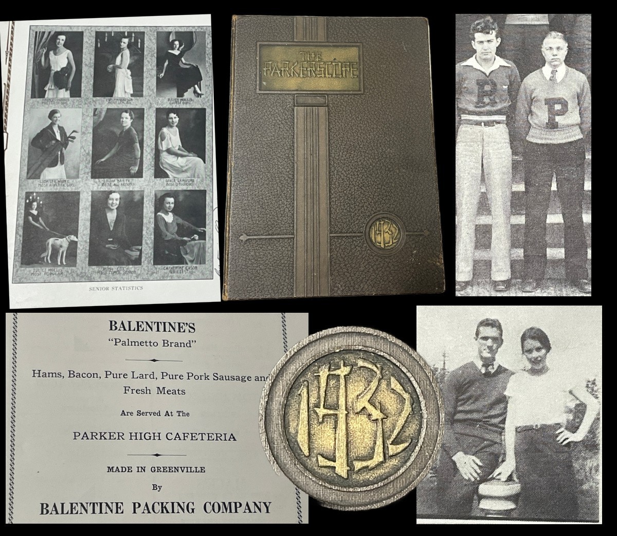 1932 Parker High School Yearbook Parkerscope Greenville SC Autographs Depression
