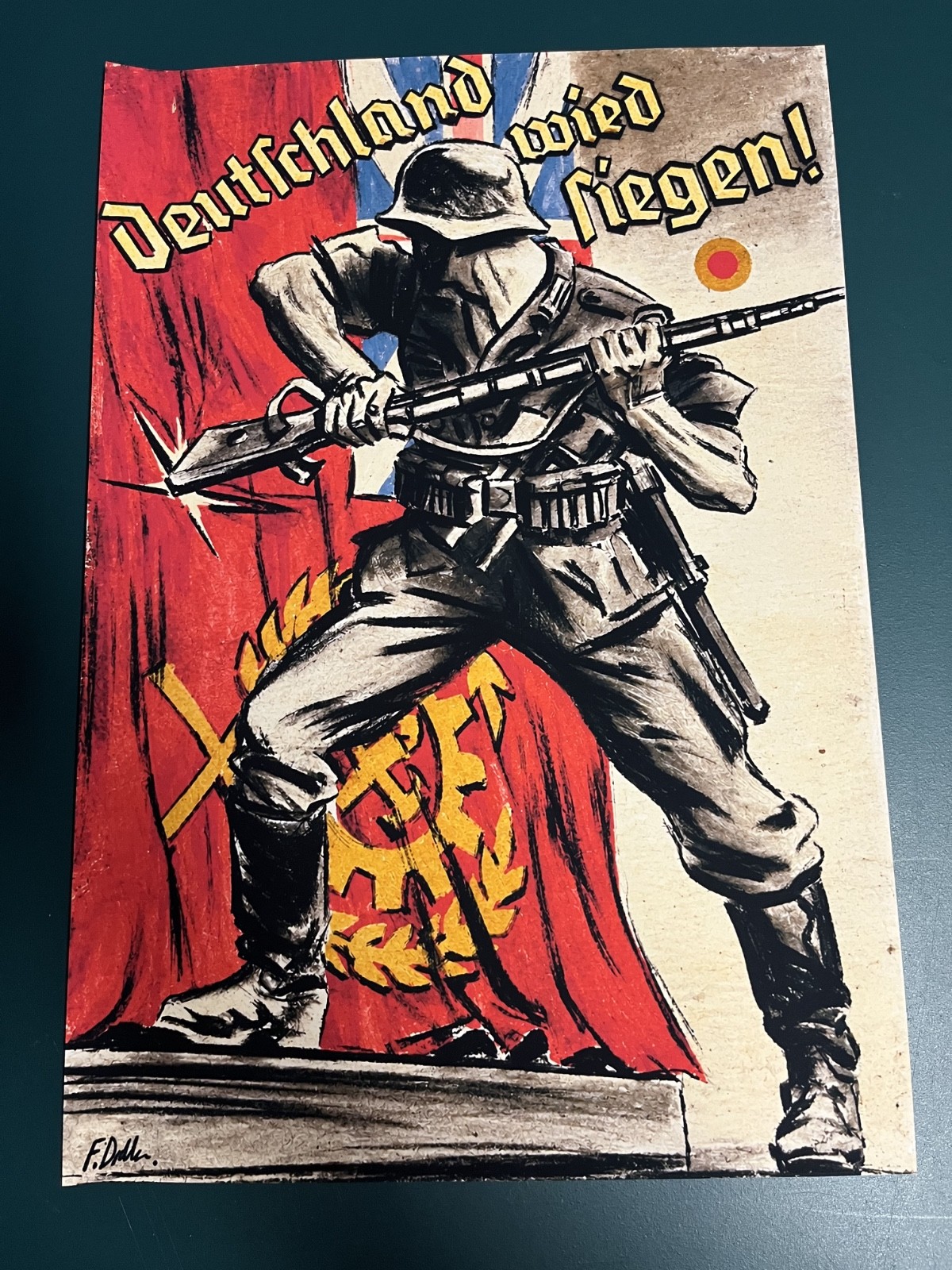 WW2 German soldier Germany Will Win repro Print Poster