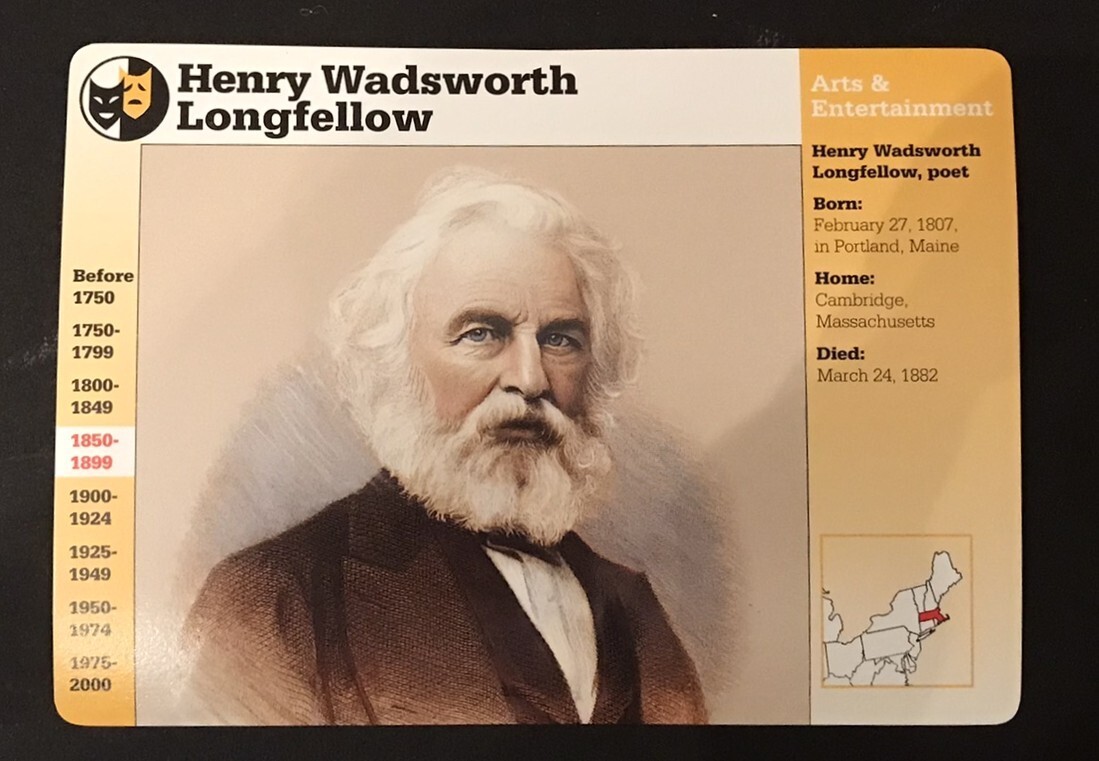 Henry Wadsworth Longfellow Grolier Collector Card Henry Wadsworth Longfellow Grolier Collector Card