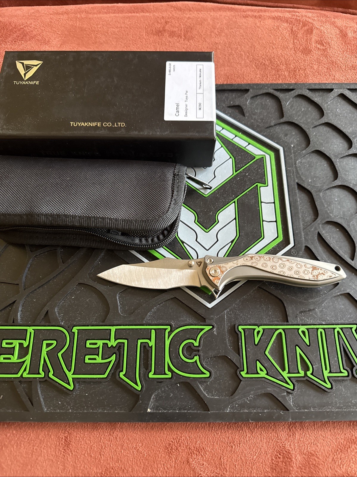 Tuya Camel Integral Titanium And Mokume M390 - Sold Out Tuya Camel Integral Titanium And Mokume M390 - Sold Out